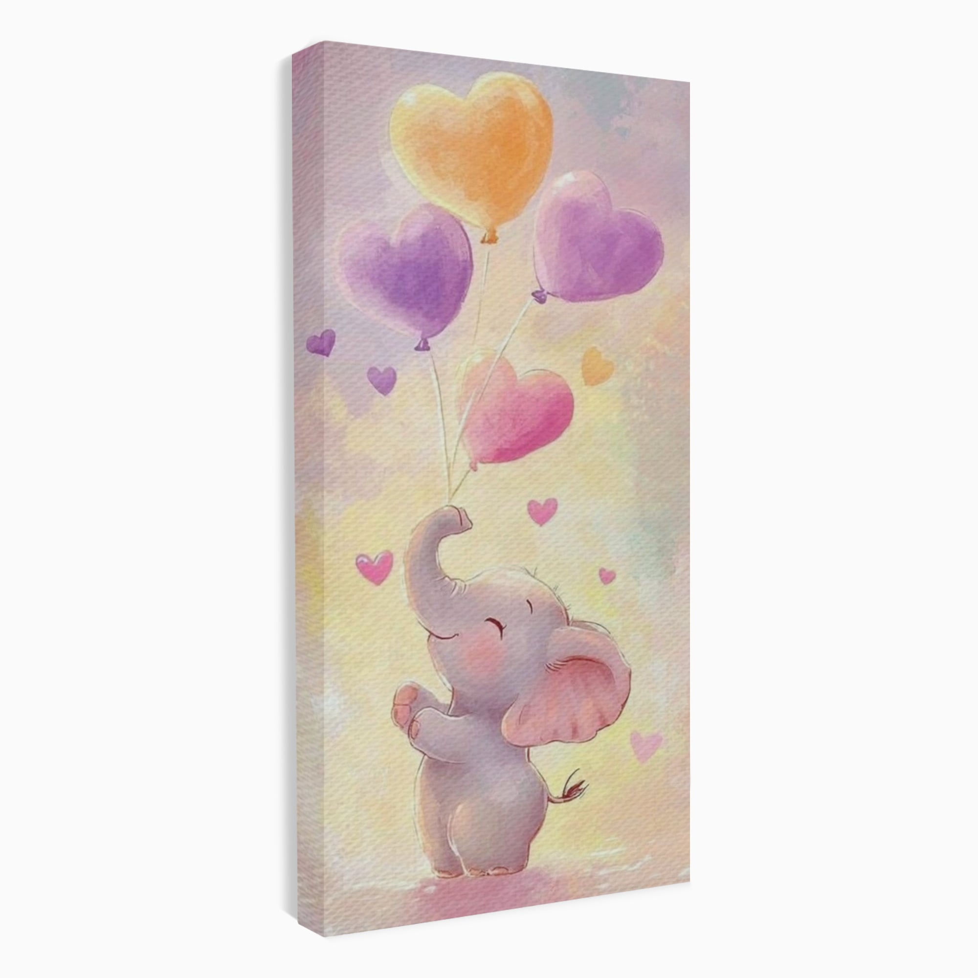 Tablou canvas cu tablou canvas cu pui de elefant, fara rama, pe sasiu de lemn